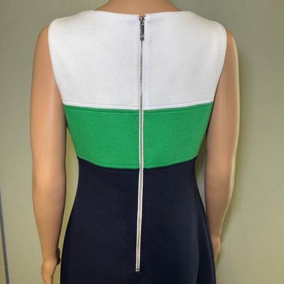 Tommy Hilfiger Green, White & Navy Blue Colorblock Sheath Dress Size 6 - Picture 6 of 9